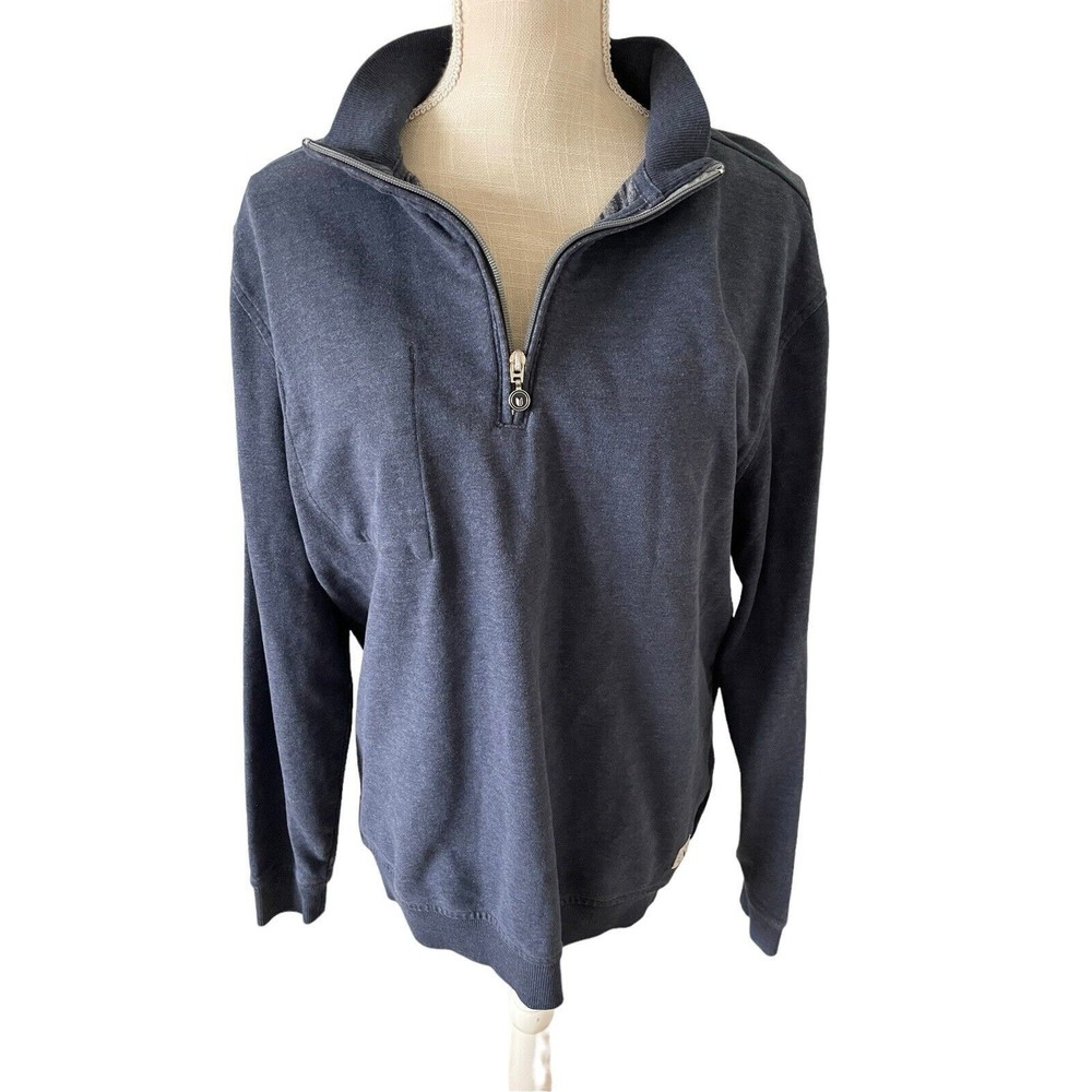 Linksoul Sweater Men’s M Dark Peacock Blue 1/4 Zip Cotton Polyester Pull Over